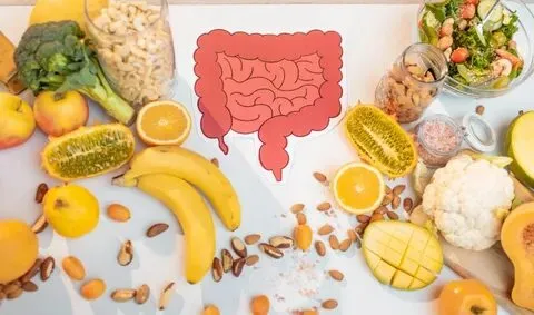 Red Produce Inc. box packed with seasonal fruits for gut health